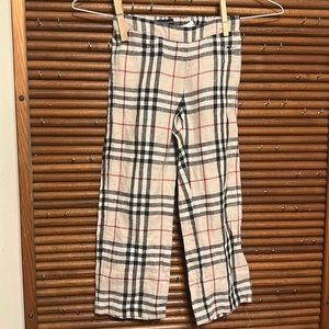 Burberry London kid’s Classic Nova Check linen Pants Size 4